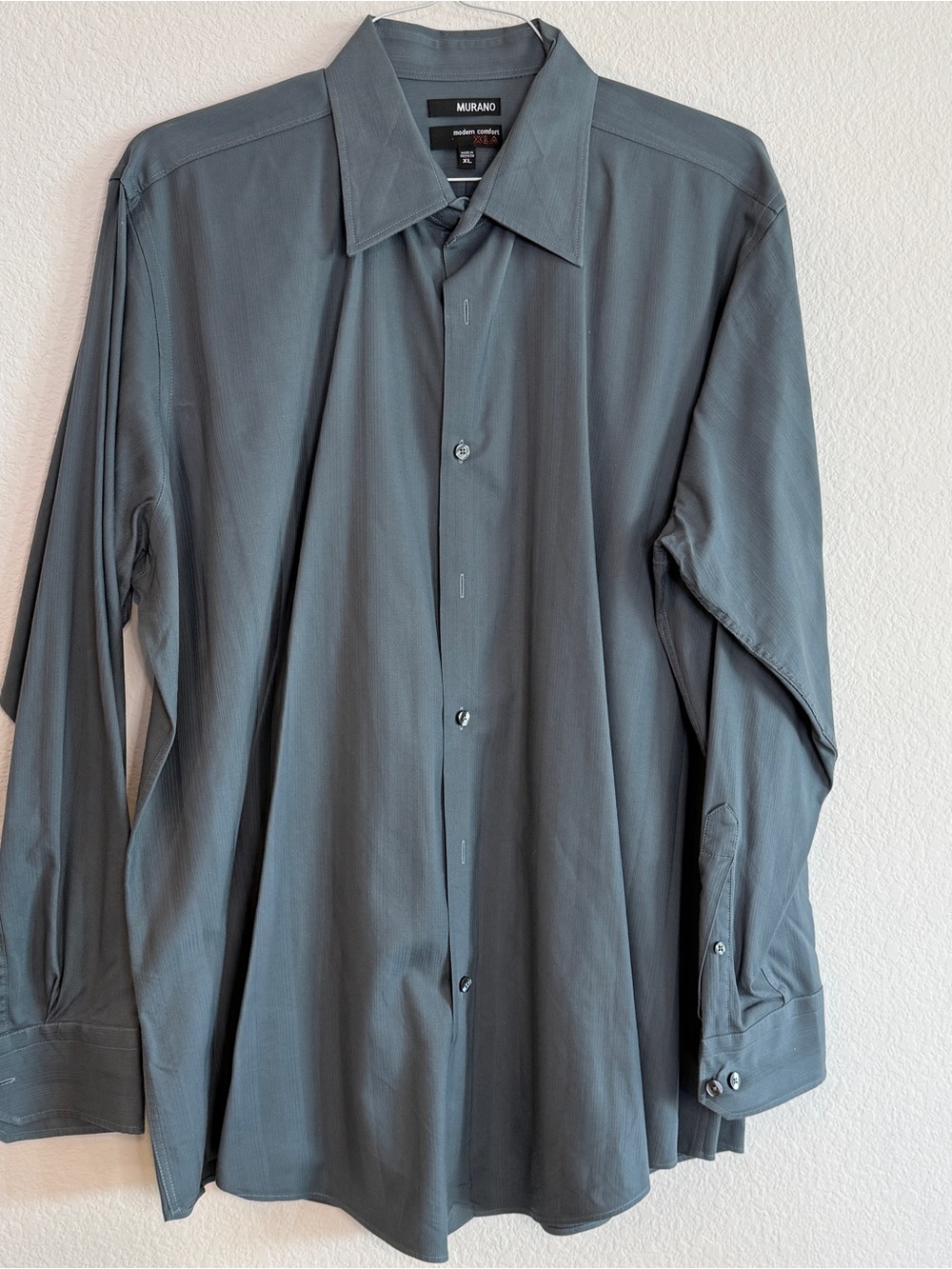 Murano Modern Comfort XL Gray Stretch Dress Shirt | Luxury Performance